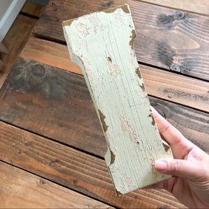 Rustic Wood & Metal Letter “I” Home Decor